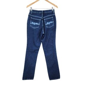 L.A. Blues Vintage 90s Straight Leg Blue Jeans Embroidered Back Pockets